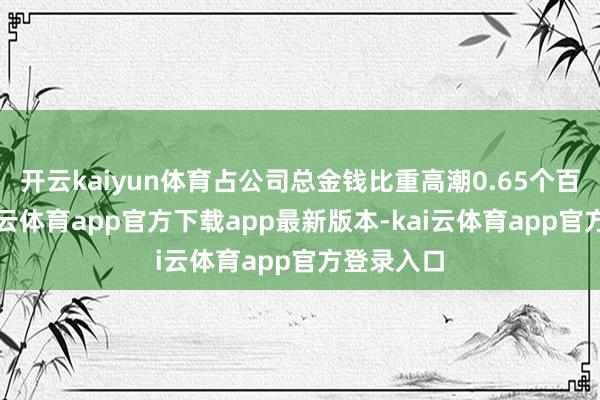 开云kaiyun体育占公司总金钱比重高潮0.65个百分点-kai云体育app官方下载app最新版本-kai云体育app官方登录入口