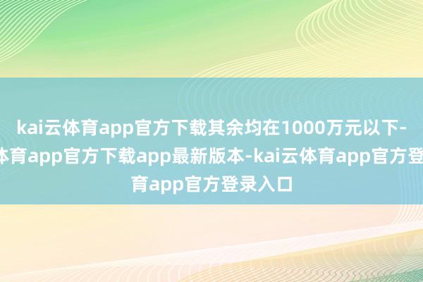 kai云体育app官方下载其余均在1000万元以下-kai云体育app官方下载app最新版本-kai云体育app官方登录入口